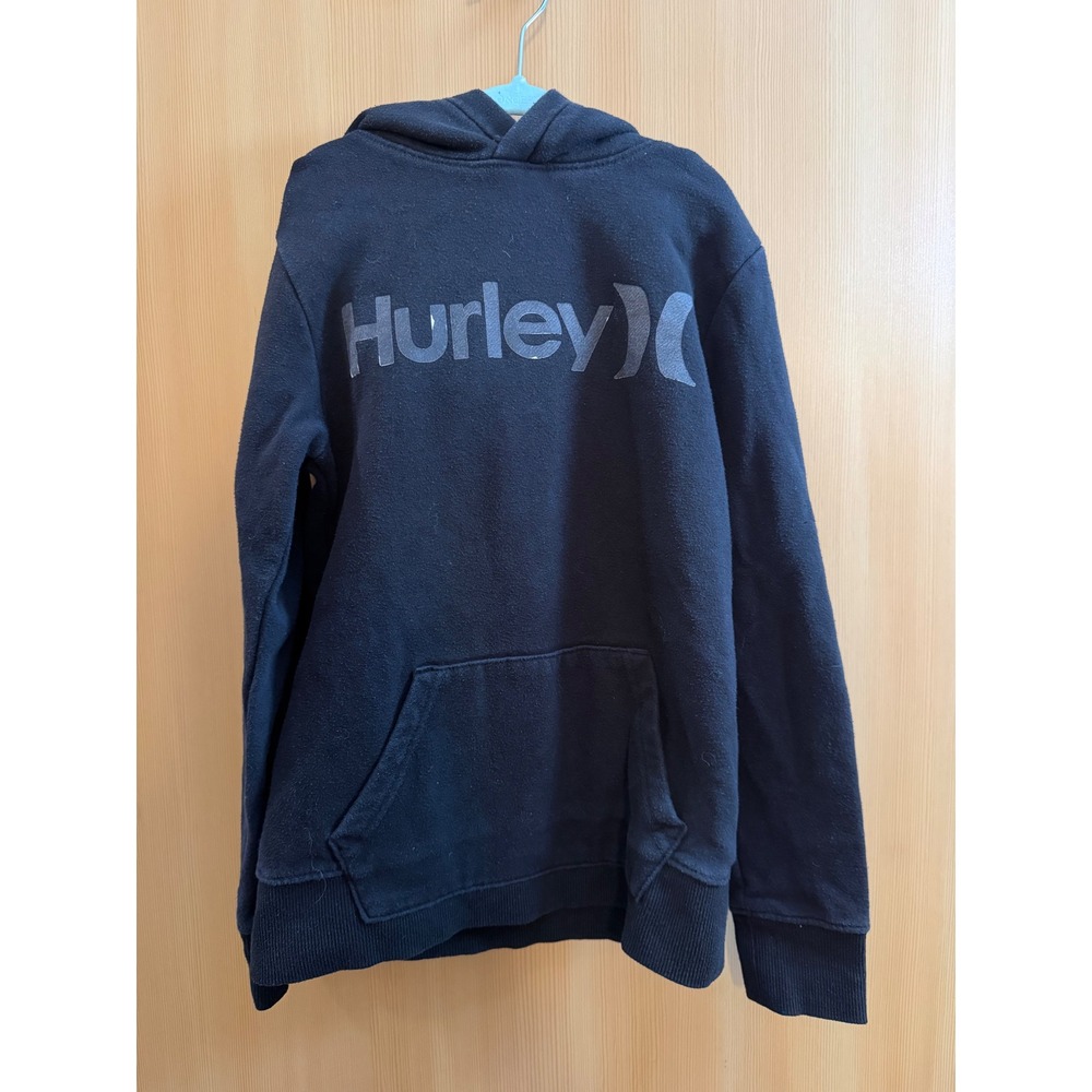 Hurley Boys Black Pullover Hoodie Logo Sweatshirt Size Small 8